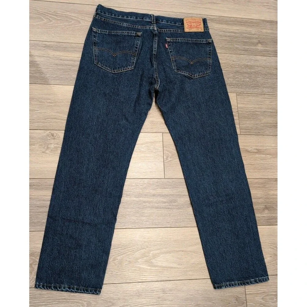 LEVI'S 505 MEN'S BLUE JEANS Straight  in Size 36 X 32 Dark Wash EUC